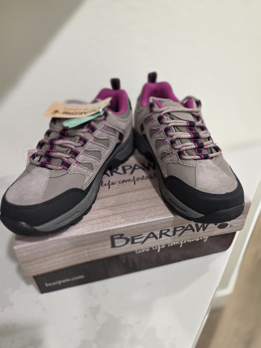 Bearpaw Women's Grey and Purple Hiking Sneakers